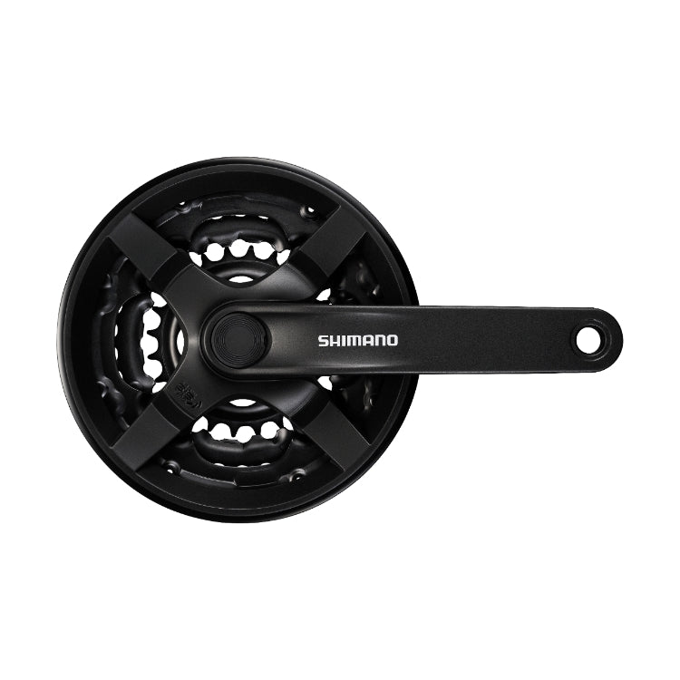 Shimano FC-M131 6/7/8 Speed Crankset – 28-38-48T 170mm, MTB Triple Chainwheel Set, Silver