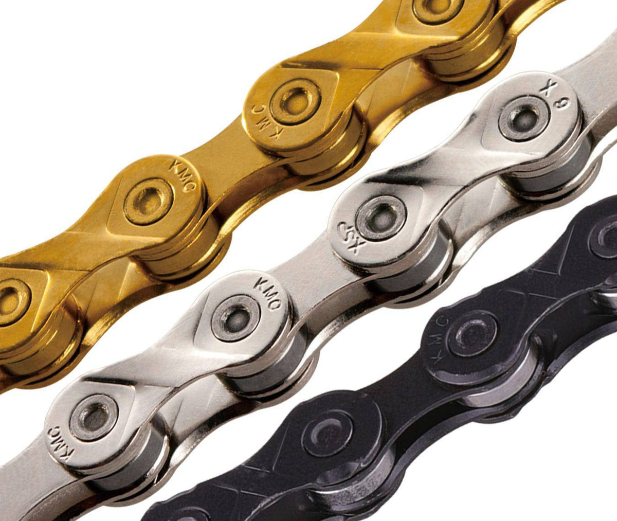 Bicycle Chain KMC Bike Chain Z7, High Performance , Quality & Highly Compatible With Chamfered Inner Plates, Shifting Performance , Multi-Speed Bike Chain, 1/2 X 3/32 - 114 Links Gold Bike Chain