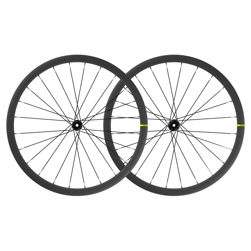 Mavic Carbon Road Wheelset 700c Cosmic SL 32 Tubeless Centerlock Disc Brake Thru Axle and QR