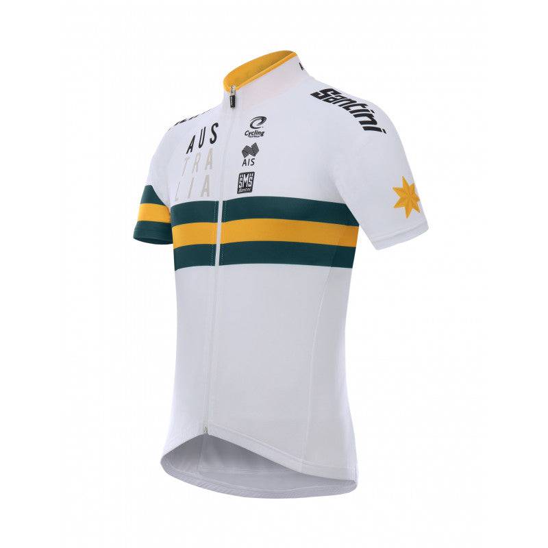 Santini Men's Half Sleeves Team Australia Jersey-Print Cycling