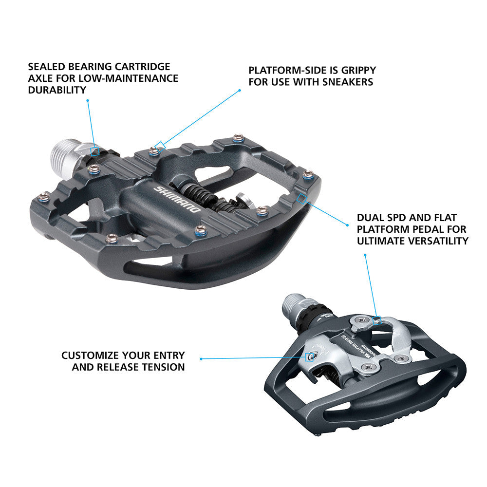 Shimano MTB Dual Sided Clipless/Flat Pedals PD-EH500, SPD