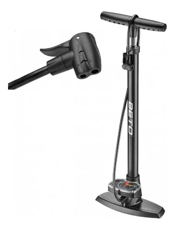 Beto Floor Pump | CMP-115SG6N Steel, 160psi - Cycling Boutique
