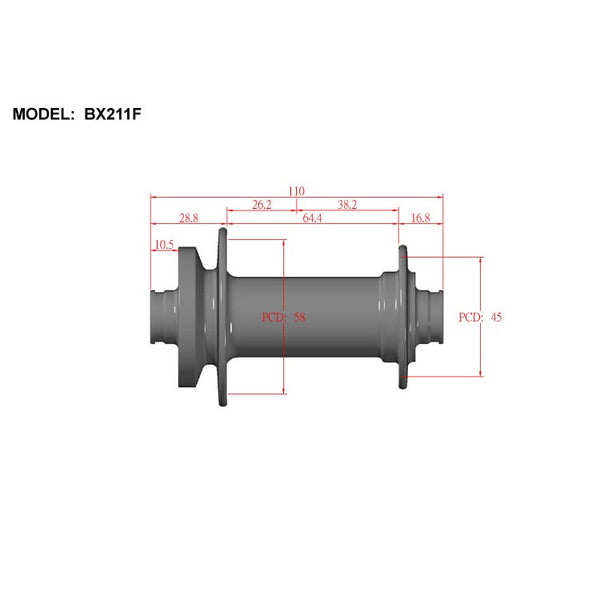 Bitex Front Hubs | BX211F Boost, Disc 6-Bolt 15Mx110mm - Cycling Boutique