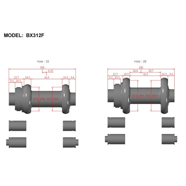 Bitex Front Hubs | BX312F Road - Cycling Boutique