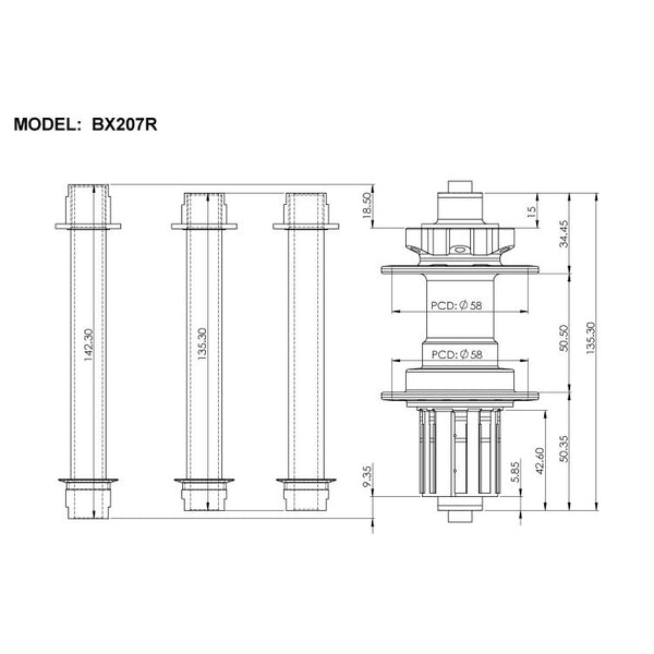 Bitex Rear Hubs | BX207R Disc ISO, Quick Release, Shimano 11-Speed(w/abs) - Cycling Boutique