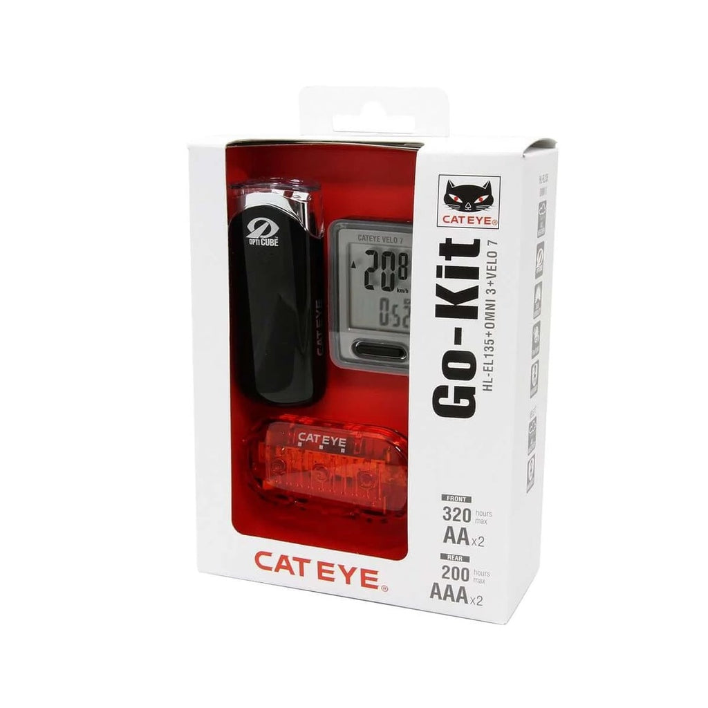 CatEye Lights Cycle Computer Combo HL-EL-135N/OMINI-3/Velo-7 GS-12-1 (External Battery)