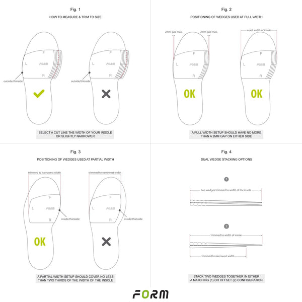 Form Bike Fit Cleats | ForeFoot Wedge Road/MTB Universal 1.5 Degree, FP-FWU15-10 - Cycling Boutique