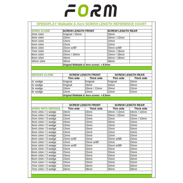 Form Bike Fit Cleats | Speedplay Leg Length Shim, 2mm/3mm Stack Height - Cycling Boutique