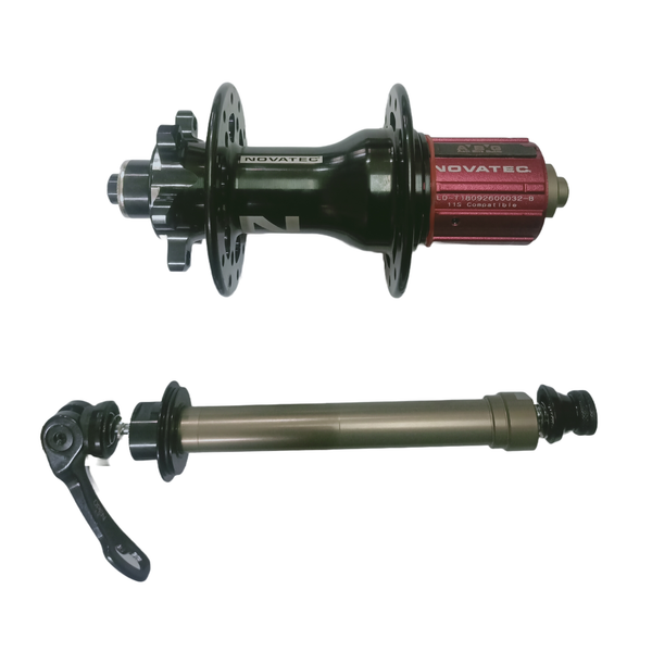 Novatec Disc Rear Hub | XD612SB/AA4ABS-SS - Alloy, Shimano 9/10/11-Speed, Japanese EZO Cartridge Bearings, ABS, 6-Bolt, 10x145mm Thru Axle - Cycling Boutique