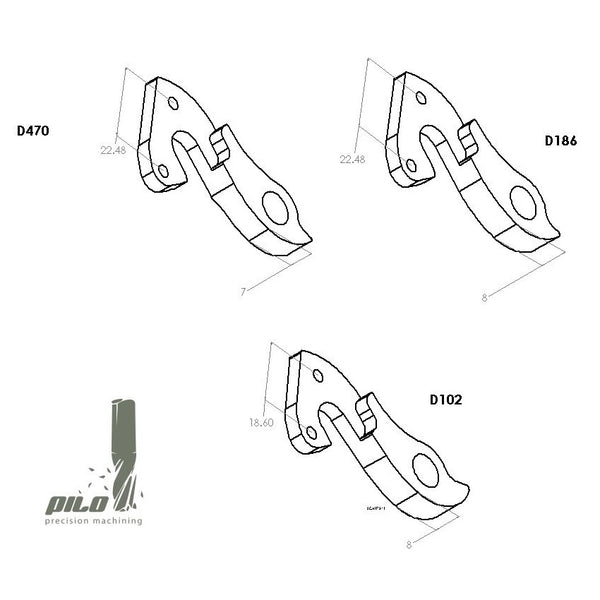 Pilo Derailleur Hangers | D102 For Bulls, ISAAC, Jamis, Koga - Cycling Boutique