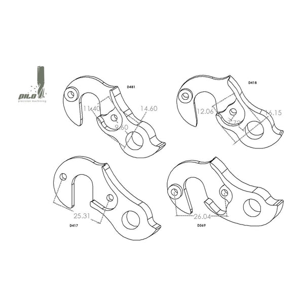 Pilo Rear Derailleur Hangers | D418, for Colnago - Cycling Boutique