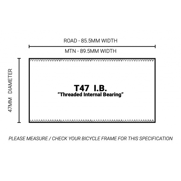 Praxis Bottom Brackets | Shimano T47 I.B. Threaded, 85.5mm Road - Cycling Boutique