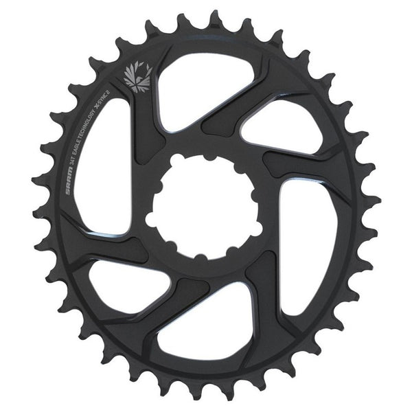 SRAM MTB X-Sync Eagle oval 34-tooth chainrings with 6mm offset for 12-speed mountain biking.