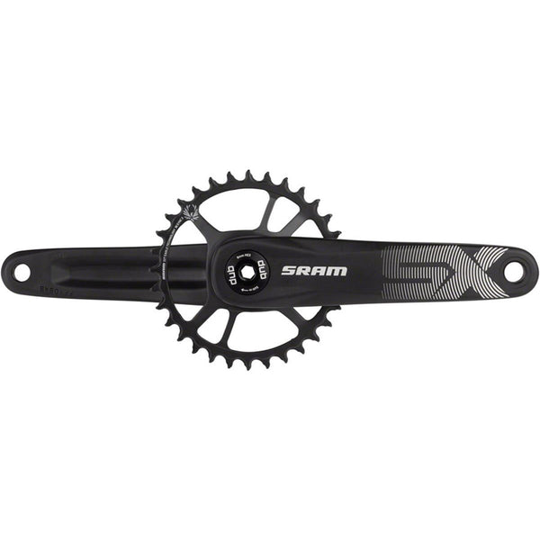 SRAM SX Eagle Dub 12-speed crankset with chainring, black alloy mountain bike crankset for off-road cycling.