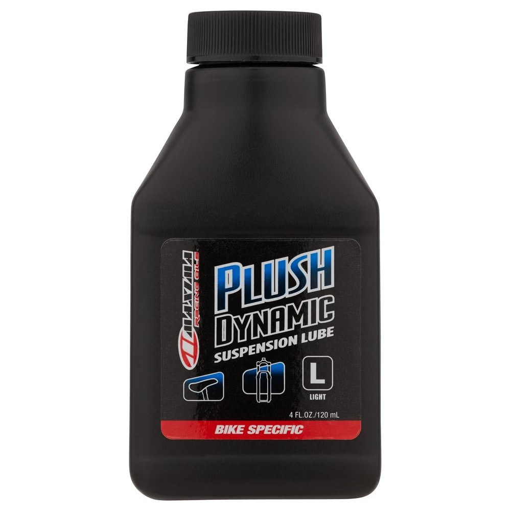 SRAM suspension lubricant Maxima Plush Dynamic Light in 120ml bottle, designed for derailleurs and mechanical components.