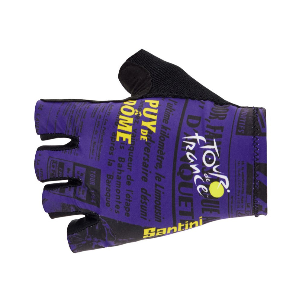 Santini Gloves | TDF PUY DE DOME, Short Finger Glove - Cycling Boutique
