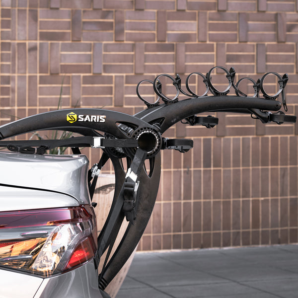 Rental Service Car Rack Saris USA Trunk Bike Rack Bones 3, for 3-Bikes (for Sedans Hatchbacks)
