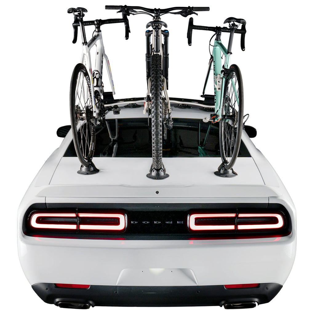 SeaSucker Roof Bike Racks Bomber 3-Bike, with Rear Wheel Straps