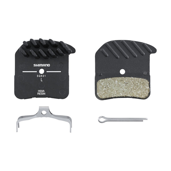 Shimano Disc Brake Pads | H03A Resin Pad w/Fin & Spring w/Split Pin (EBPH03ARFA) - Cycling Boutique