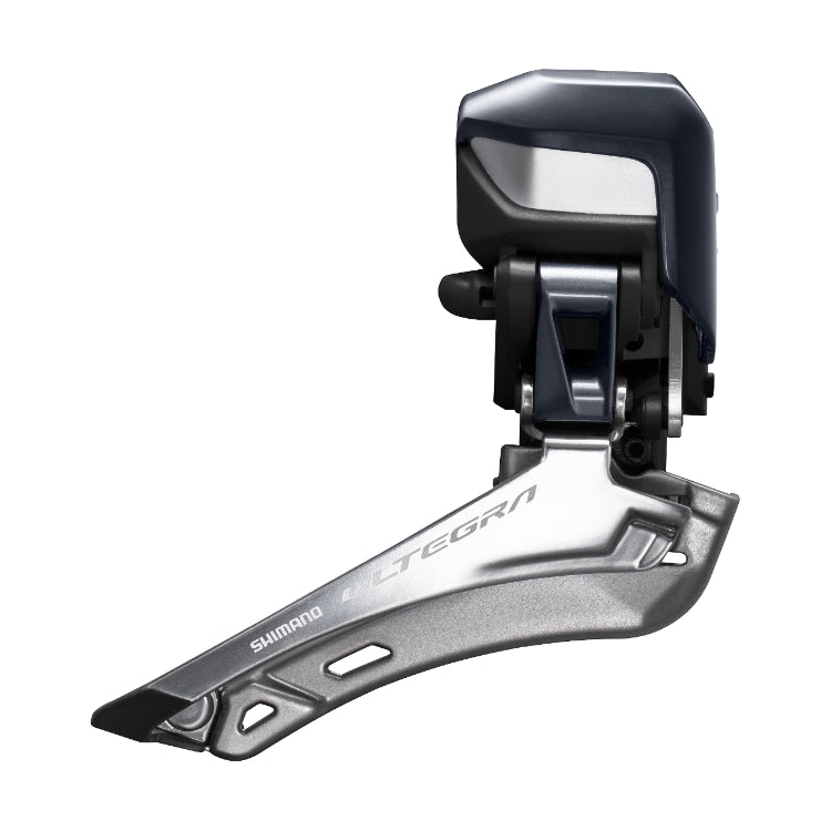Shimano Ultegra Di2 front derailleur FD-R8050 for 2x11-speed bikes, brazed-on type, mounted on a bicycle frame.