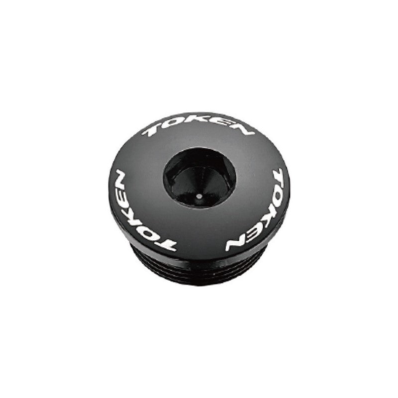 Black alloy Token crankarm tension bolts for chainrings, designed for secure and precise bike component installation.