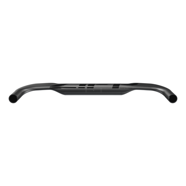 ZIPP TT handlebars with Vuka Alumina base bar for aerodynamic cycling, shown in black with sleek design and integrated clamp area.