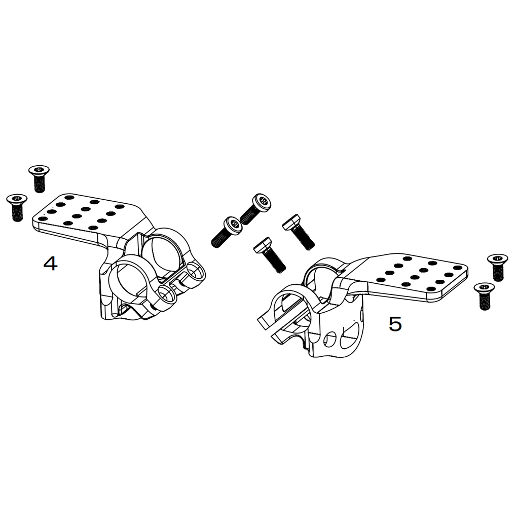 ZIPP Triathlon & TT Bar Spares | Vuka Aero C1 Clamp & Armrest Wing, for Vuka Handlebar Including Bolts - Cycling Boutique