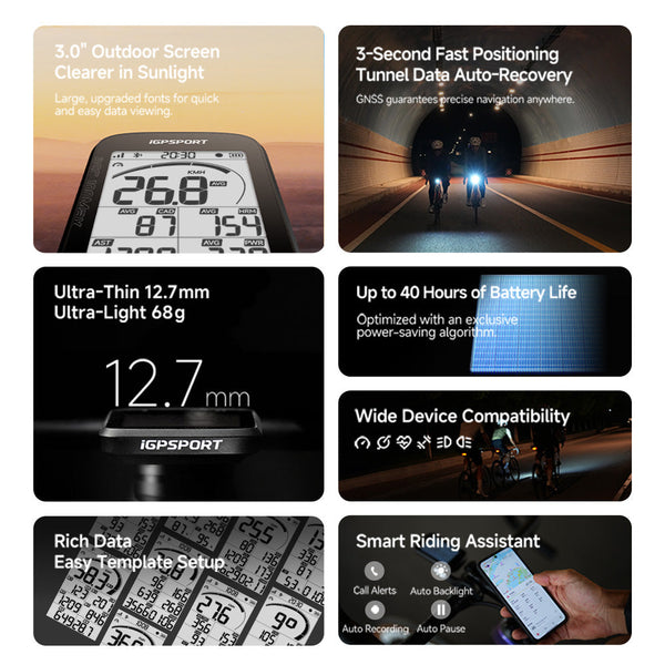iGPSPORT BSC100Max Lightweight Large-Screen Smart GPS Bike Computer