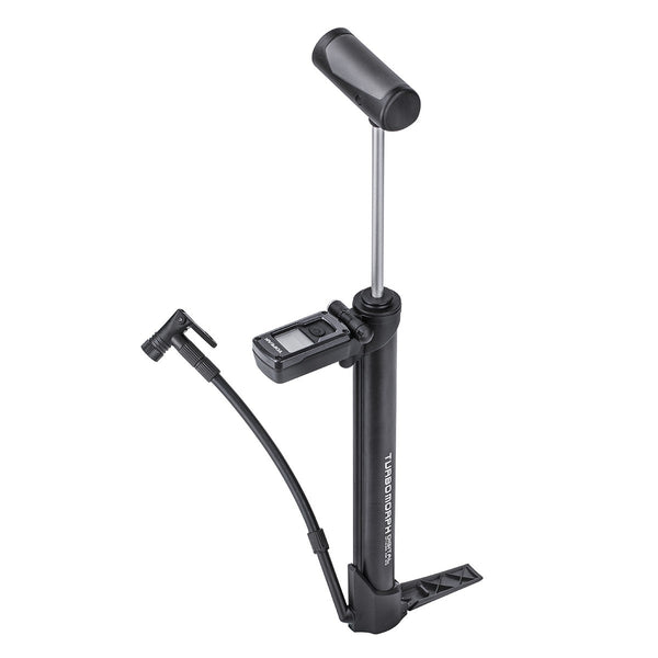 Topeak Turbo Morph Digital Gauge hand pump with digital pressure display for bike tires and inflatables.