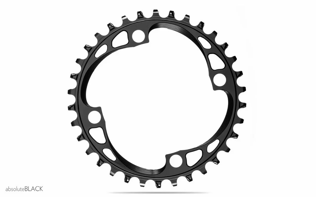Absolute Black Round MTB Chainring 1x Shimano 104 & 64BCD - Cycling Boutique