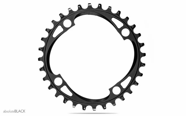 Absolute Black Round MTB Chainring 1x Shimano 104 & 64BCD - Cycling Boutique