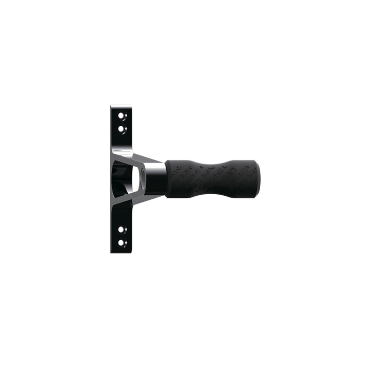 Lezyne bike display mount with CNC alloy wheel hook for bicycle stands and storage, showcasing durable metal construction.
