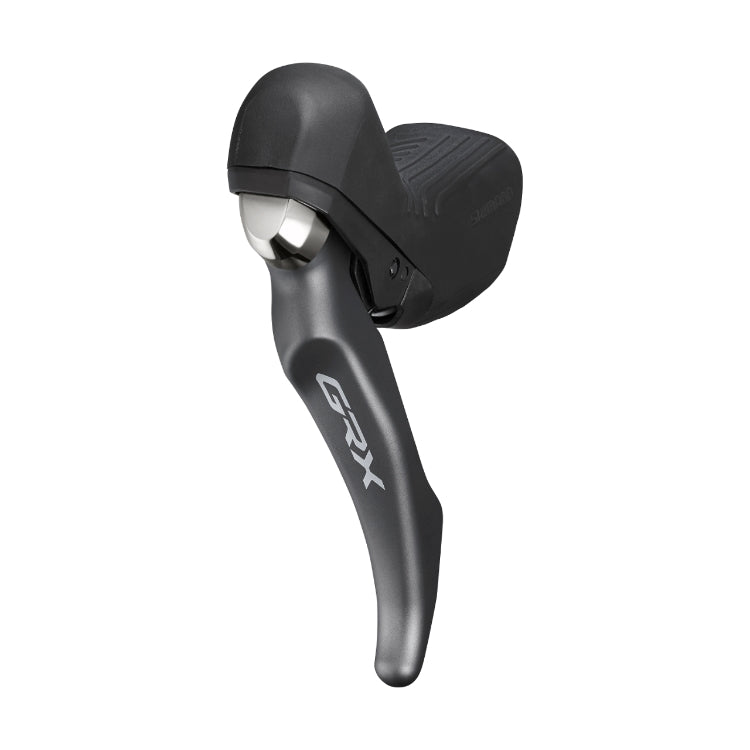 Shimano GRX BL-RX810-L hydraulic disc brake lever for 1x11-speed gravel bike, showing ergonomic design and hydraulic mechanism.
