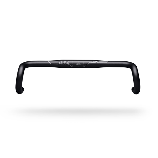 Shimano PRO LT Gravel Alloy road handlebars in black, featuring a lightweight, ergonomic design for gravel biking.