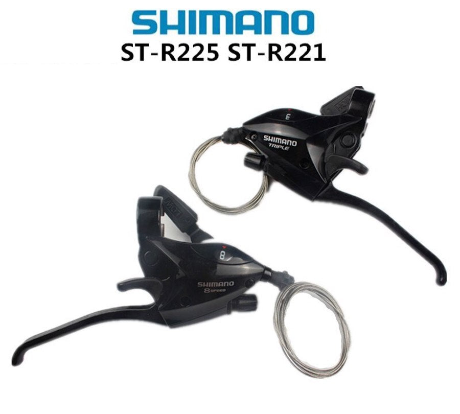 Shimano Flatbar Shift/Brake Lever Set | ST-R221 & ST-R225, 3x8-Speed - Cycling Boutique