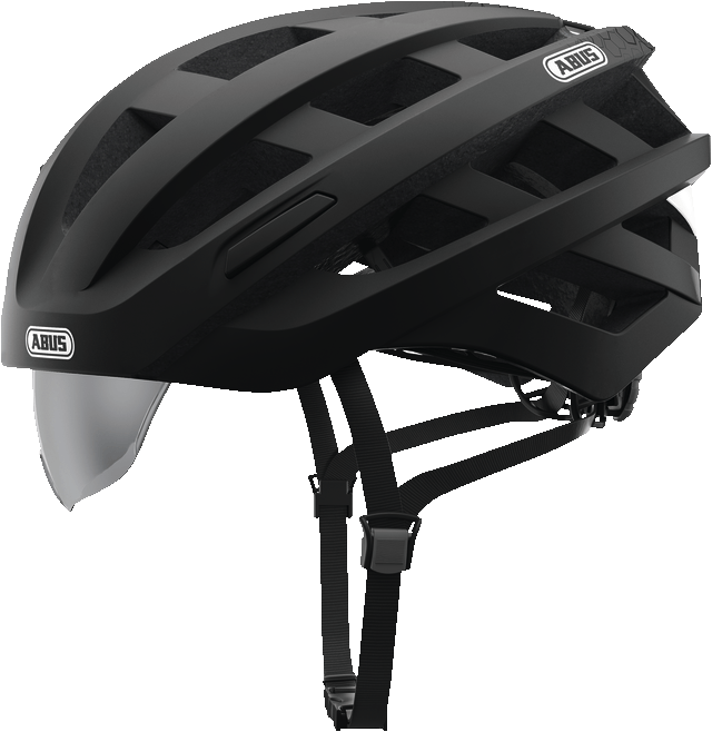 Abus Road Cycling Helmet | In-Vizz Helmet Ascent Velvet Black - with integrated and fully retractable visor - Cycling Boutique