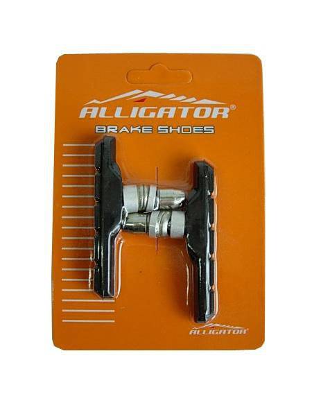 Alligator V-Brake rim brake shoes for MTB, showing black rubber brake pads designed for V-brake systems.