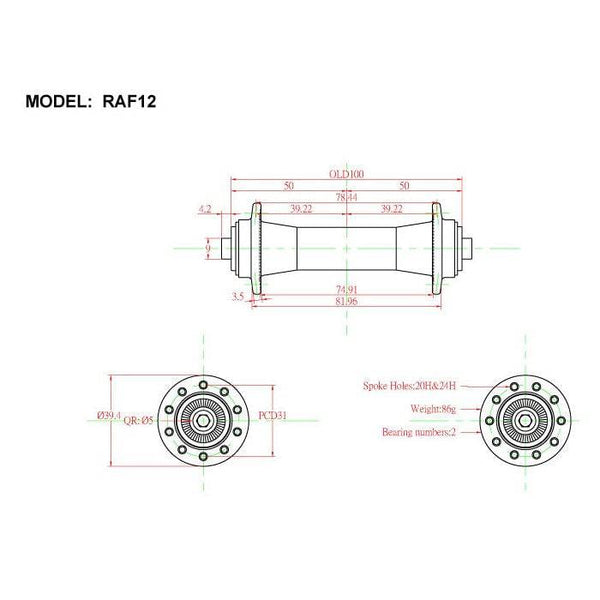 Bitex Front Road Hub | RAF12 - Cycling Boutique