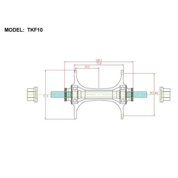 Bitex Front Track Hub | TKF10 100mm - Cycling Boutique
