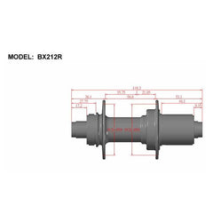 Bitex Disc Rear Hub | BX212R, Thru-Axle 12x148mm, Shimano 11s (w