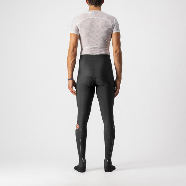 Black Castelli Entrata winter bibtights, Designed for cold weather cycling, with a snug fit and thermal fabric.