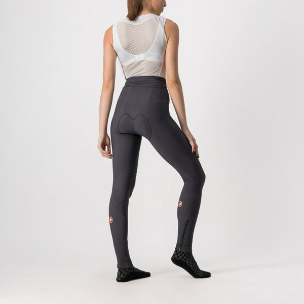 Dark gray Castelli Velocissima Winter Bibtights, designed for warmth and comfort during cold weather cycling.