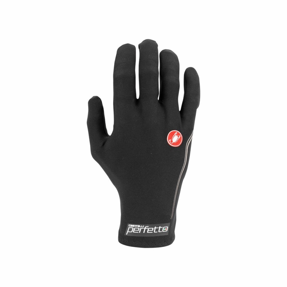 Black Castelli Perfetto Light Winter Gloves in 2XL, showing the sleek design and lightweight insulation for cold weather riding.