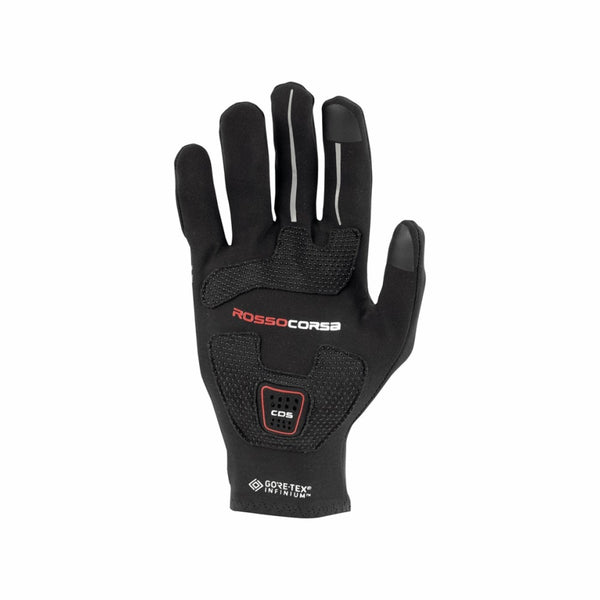 Black Castelli Perfetto Light Winter Gloves with touchscreen fingertips, designed for warmth and comfort during cold weather.