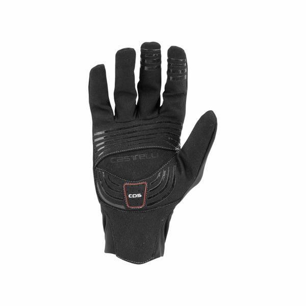 Black Castelli Lightness 2 winter gloves for men, featuring a snug fit and thermal insulation for cold weather cycling.