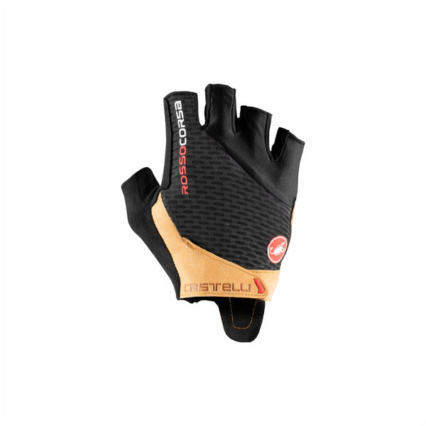 Castelli Rosso Corsa Pro V Gel cycling gloves in red with gel padding, designed for comfortable riding.