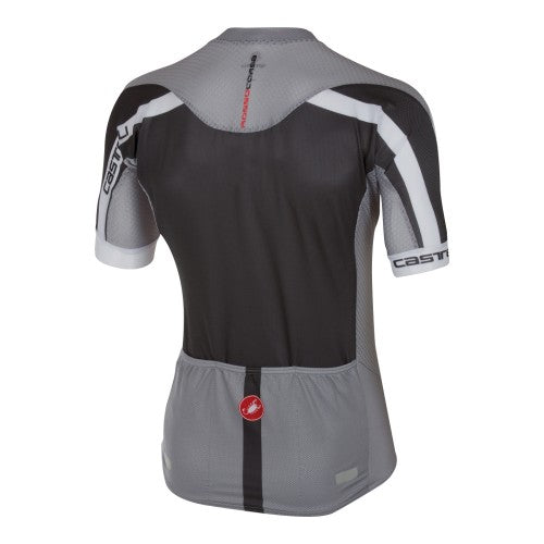 Anthracite grey Castelli Climber's 2.0 jersey, lightweight cycling jersey with breathable fabric and fitted design.