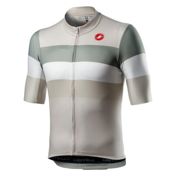Castelli Lamitica gray cycling jersey with short sleeves and subtle textured pattern.