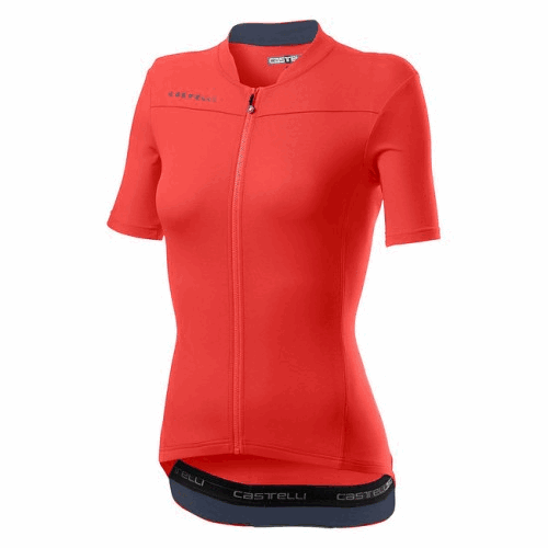 Castelli Women's Anima 3 light black and red cycling jersey, breathable and fitted for women.