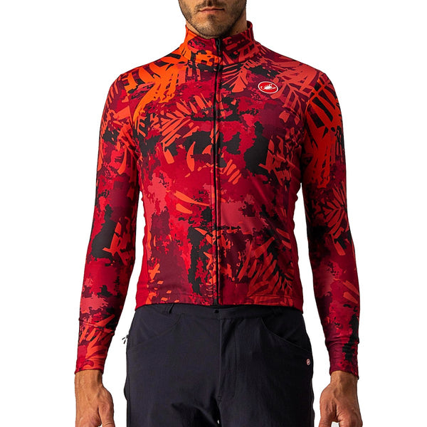 Castelli Unlimited Thermal Winter Jersey in light military green, long-sleeve cycling jersey for cold weather riding.